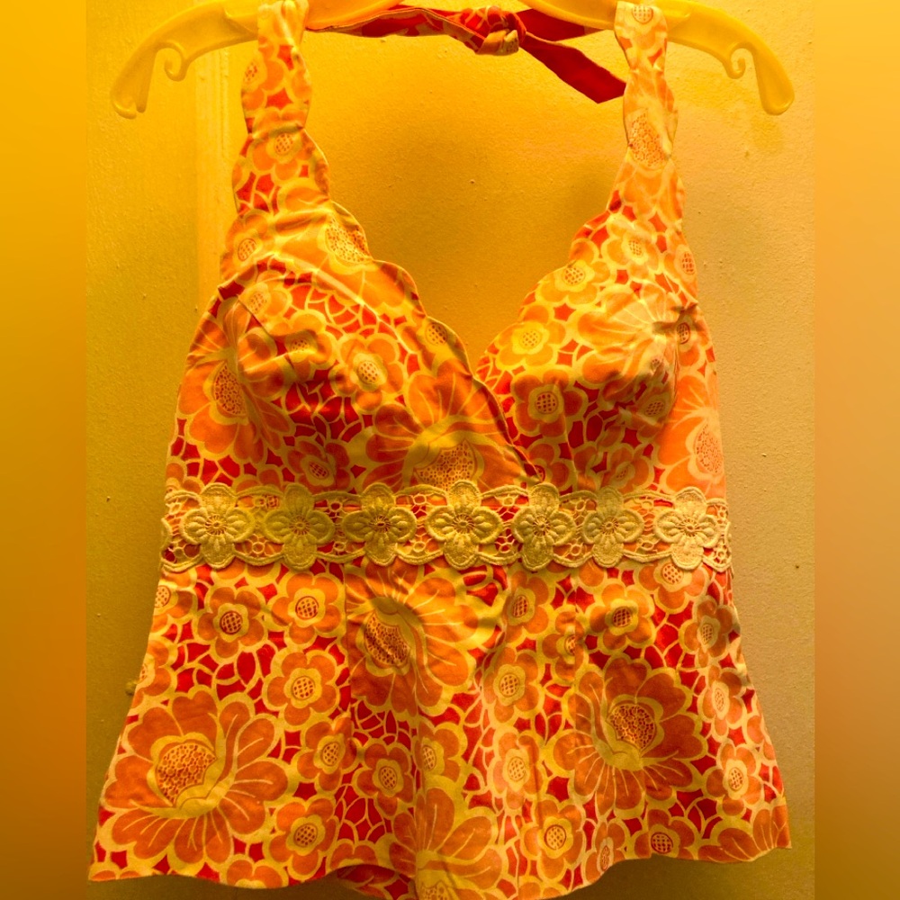 Pink floral Lilly Pulitzer halter top 10.